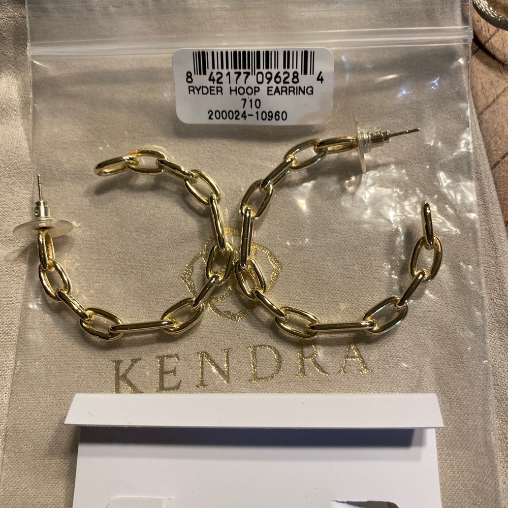 Preowned Kendra Scott Ryder Hoop Earrings in 14k Gold plated